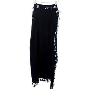 Banana Republic Navy Tassel Wrap Scarf NWT Viscose Sarong Wrap 40X45